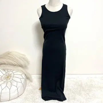 봉쥬르 사간 패드 포함 아메슬리 리브 원피스 블랙 F