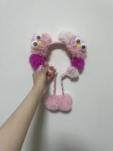 푹신푹신 핑크 캐릭터 머리띠