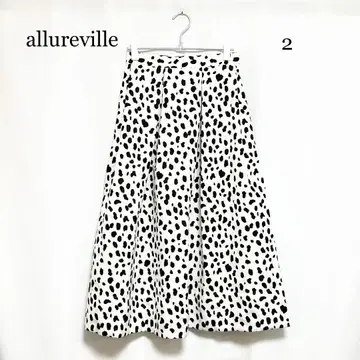 0070 allureville 플레어 롱 스커트 2 사이즈 달마시안 패턴