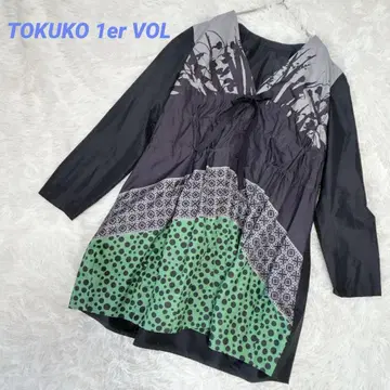 TOKUKO1erVOL 토쿠코 프리미어 볼 긴팔 튜닉 블랙 그린