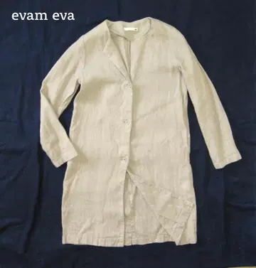 evam eva 린넨 노카라 코트