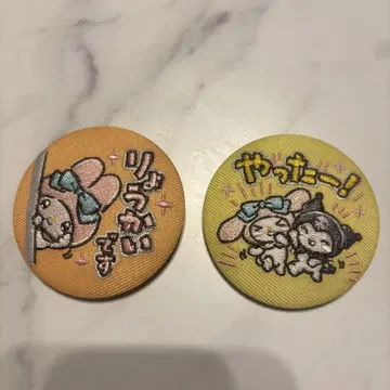 산리오 마이멜로디 쿠로미 자수 캔뱃지 돈키 굿즈