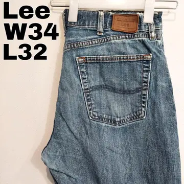 Lee 리 W34 블루 데님 하의 팬츠 수염 구제 의류 파랑 13358