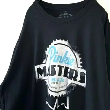 다이브 바 핑키 MASTERS 티셔츠 XL 블랙 검정 구제 의류