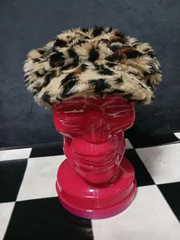 펑크 록 로커빌리 리프 모코 표범 무늬 레오파드 퍼 헌팅 캡