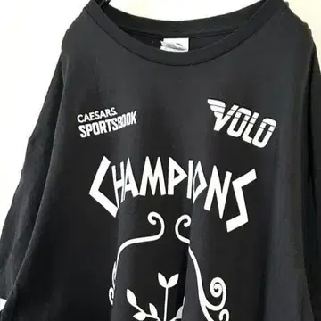 델타 VOLO 챔피언스 티셔츠 XL 블랙 검정 구제 의류