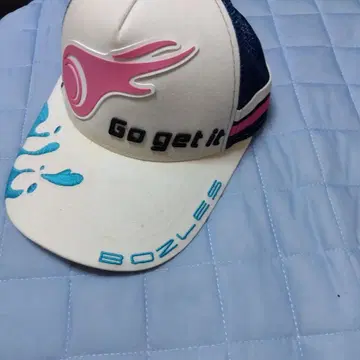 BOZLES 메쉬 캡 화이트 네이비 핑크