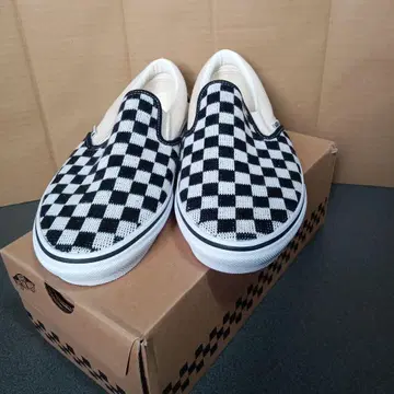 VANS 체크 무늬 슬립온 반스 SLIP-ON WHT 썸머 니트