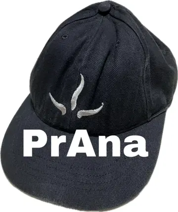 90s PrAna 블랙 야구 모자 아웃도어 클라이밍
