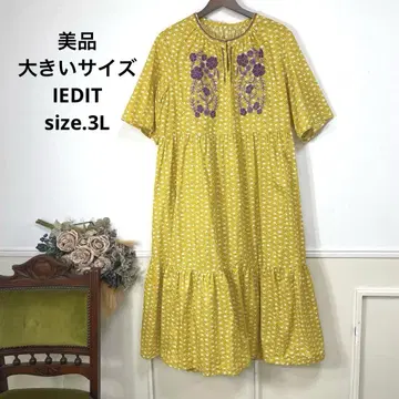 새상품급 빅 사이즈 IEDIT 플라워 원피스