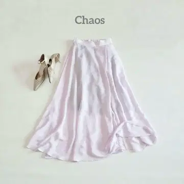 Chaos 카오스 롱 스커트 플레어 드레이프감 연보라 프리 사이즈