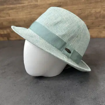 TOKIO HAT 린넨 혼방 중절모 린넨 사이즈 조정 가능 민트 그린