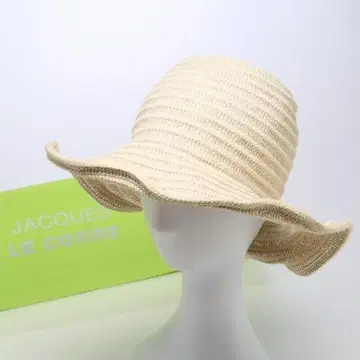 JACQUES LE CORRE 햇 모자 베이지 밀짚 접이식