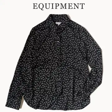 에큅먼트 EQUIPMENT 셔츠 블랙 패턴 미니 꽃무늬 실크 긴팔