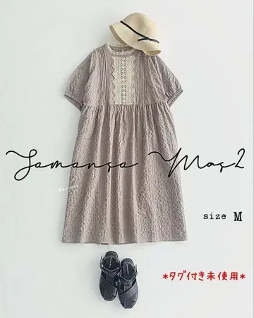 SM2*사만사 모스모스*택 포함 미사용*플라켓 레이스 절개 원피스 모카