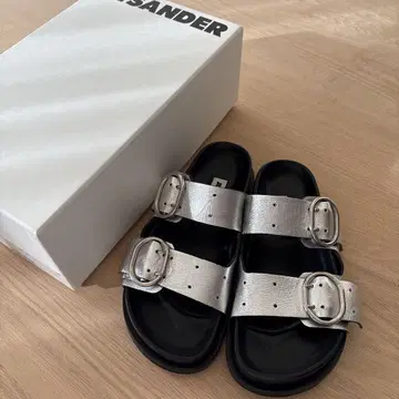 질 샌더 실버 샌들