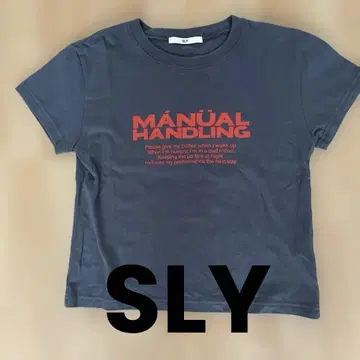 SLY 로고 프린트 컴팩트 티셔츠 그레이