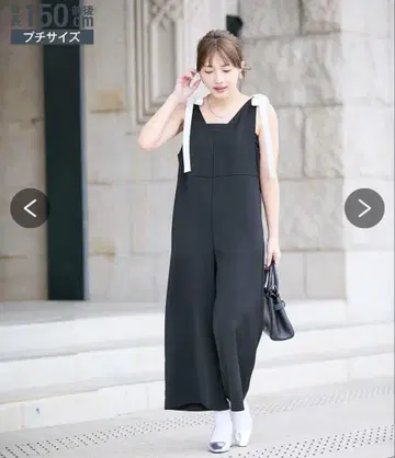 푸치조 Petitijo 블랙 어깨 리본 올인원 PSS