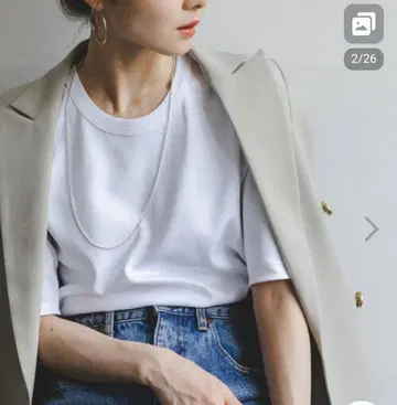 NOBLE 노블 수빈 코튼 5부 소매 티셔츠