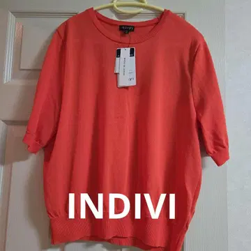 INDIVI 반팔 니트 오렌지