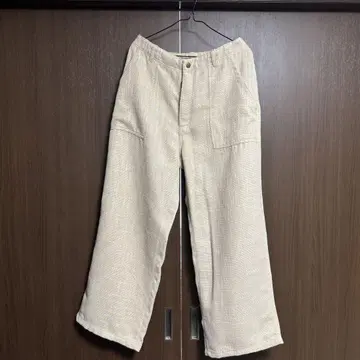 베이지 워크 팬츠 와이드 실루엣