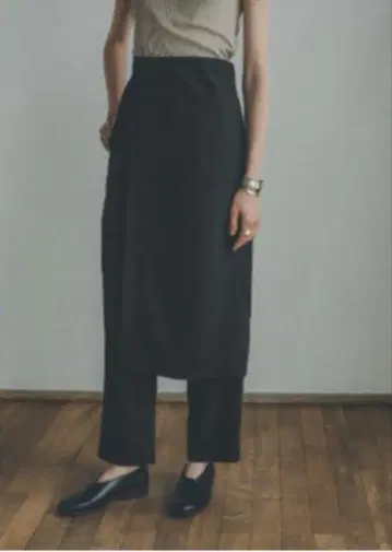 clane WRAP SKIRT LAYER PANTS 새상품급 블랙