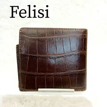 Felisi 페리지 452 크로코 엠보 이중 접이식 지갑 카드 케이스