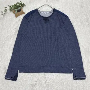 보나조르나타 [M] 티셔츠 데님 절개 디자인 소매 슬릿 면100%