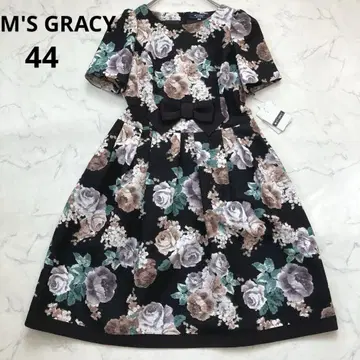 M'S GRACY 큰 사이즈 44 고져스 로즈 프린트 드레스 원피스
