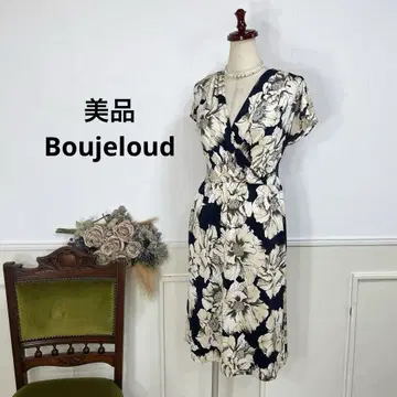 새상품급 boujeloud 블랙 꽃 우아함 원피스