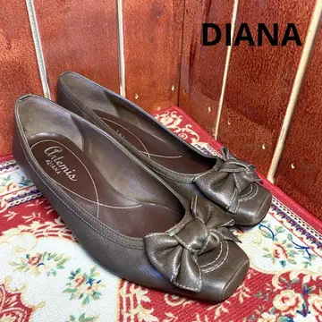 DIANA 플랫슈즈 브라운 23cm 리본
