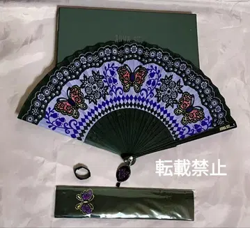 ANNA SUI 부채 오팔 세트 퍼플 나비 안나수이 미사용 박스 포함