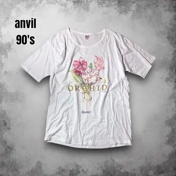 90s USA제 하와이 아트 티셔츠 플라워 프린트 기념품 T anvil