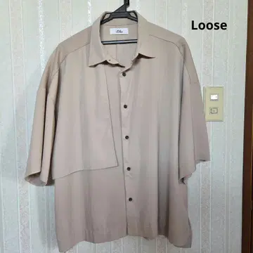 Loose 오버 사이즈 반팔 셔츠 베이지