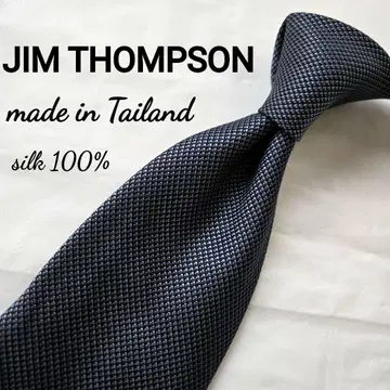 새상품급 JIM THOMPSON 다크 블루 무지 태국 실크 넥타이