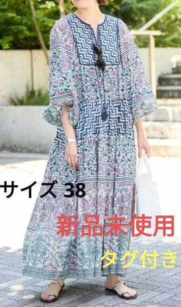 SLOBE IENA 인도 패널 티어드 원피스 / size 38