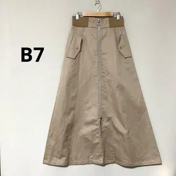 B7 베이젯 면 린넨 스커트 A 라인 허리 밴딩 38