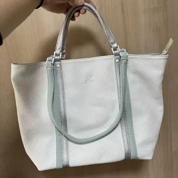화이트 민트 토트백