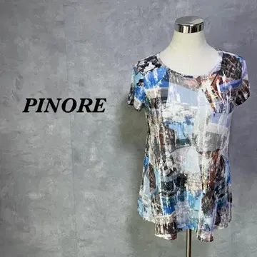 PINORE 티셔츠 올 패턴 스트레치 비침 멀티 컬러 M 4058