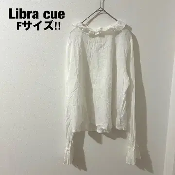 리브라큐 시어 셔츠 블라우스 화이트 프릴 넥 소매 프릴 페미닌