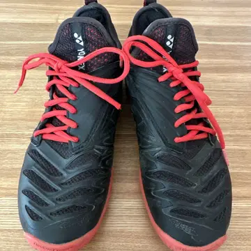 YONEX 소프트 테니스 신발 블랙 레드