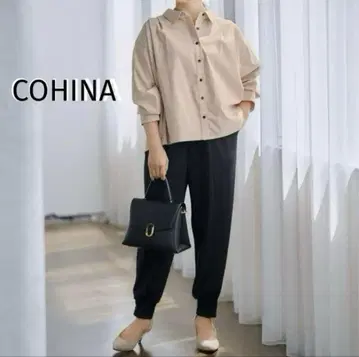 COHINA 컷 조젯 조그 팬츠 short