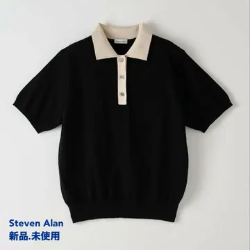 새상품. 미사용 Steven Alan 바이컬러 폴로 칼라 니트