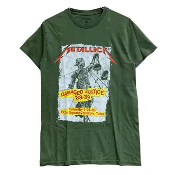 METALLICA 메탈리카 티셔츠 그린 빈티지 밴딩 굿즈 [4628