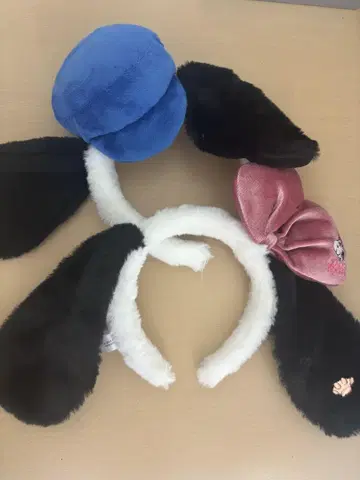 귀가 달린 머리띠 파랑 블랙 핑크 세트