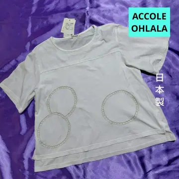 아코레오라라 자수 장식 티셔츠 (화이트)