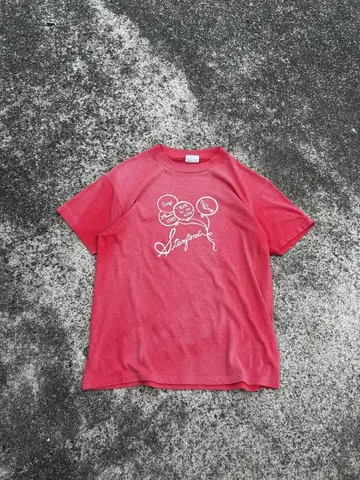 80s hanes 페이드 티셔츠 아메카지