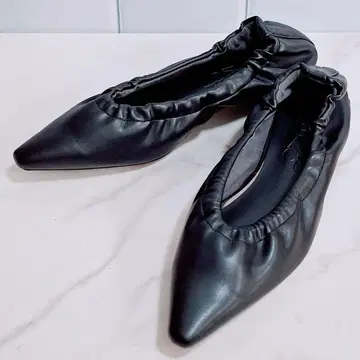 고품질 루타론 Le Talon 프렌치 개더 플랫 신발 23 블랙
