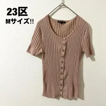 23구 반팔 가디건 핑크 빈티지 M 코튼 100% 여성용