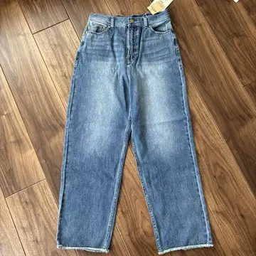 PUAL CE CIN 블루 데님 와이드 레그 팬츠